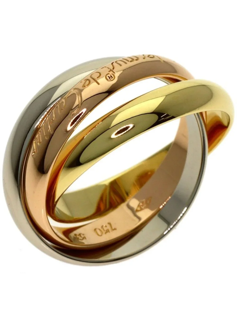 Cartier Trinity 53 Ring 18k Yellow Gold 18k White Pink